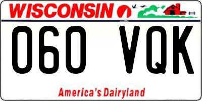 WI license plate 060VQK