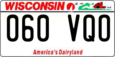 WI license plate 060VQO