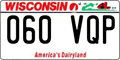 WI license plate 060VQP