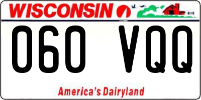 WI license plate 060VQQ