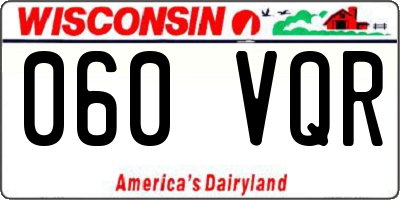 WI license plate 060VQR