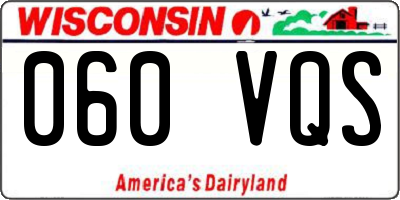 WI license plate 060VQS
