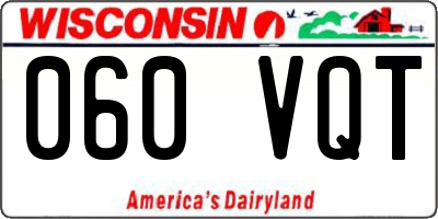 WI license plate 060VQT