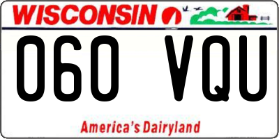 WI license plate 060VQU