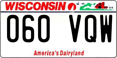 WI license plate 060VQW