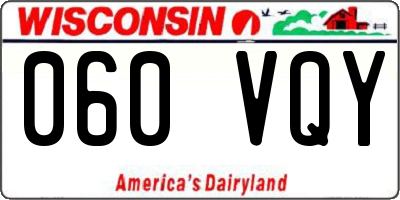 WI license plate 060VQY