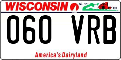 WI license plate 060VRB