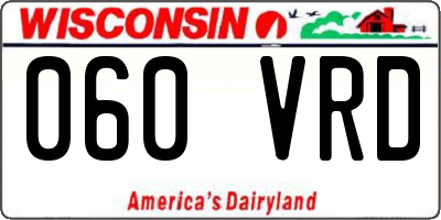 WI license plate 060VRD