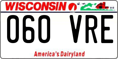 WI license plate 060VRE