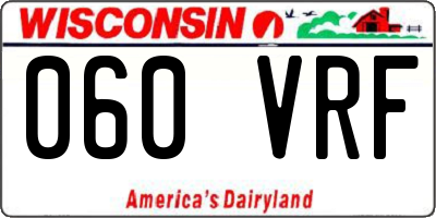 WI license plate 060VRF
