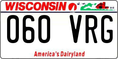 WI license plate 060VRG