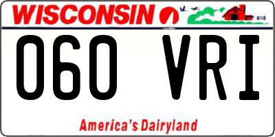 WI license plate 060VRI