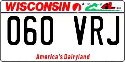WI license plate 060VRJ