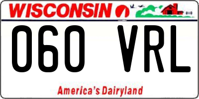 WI license plate 060VRL