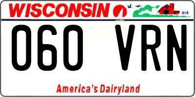 WI license plate 060VRN