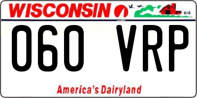 WI license plate 060VRP