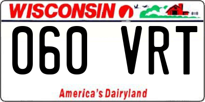 WI license plate 060VRT