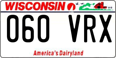 WI license plate 060VRX