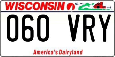 WI license plate 060VRY