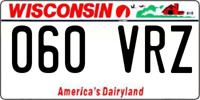 WI license plate 060VRZ