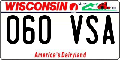 WI license plate 060VSA