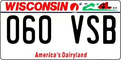 WI license plate 060VSB