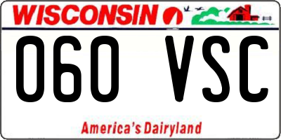 WI license plate 060VSC