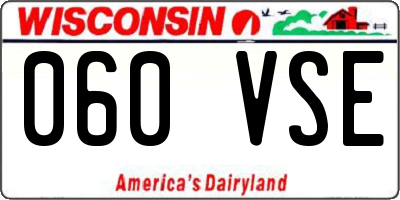 WI license plate 060VSE