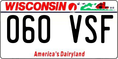 WI license plate 060VSF