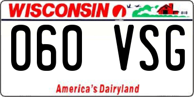 WI license plate 060VSG