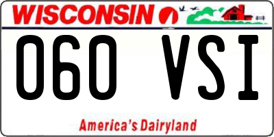 WI license plate 060VSI