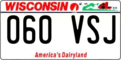 WI license plate 060VSJ