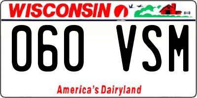 WI license plate 060VSM
