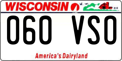 WI license plate 060VSO