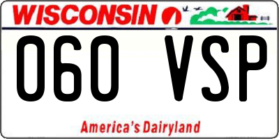 WI license plate 060VSP