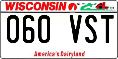 WI license plate 060VST