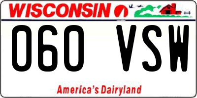 WI license plate 060VSW