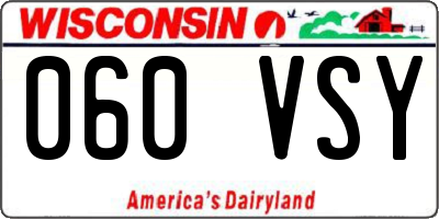WI license plate 060VSY