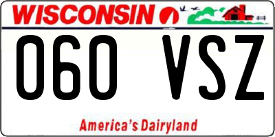 WI license plate 060VSZ