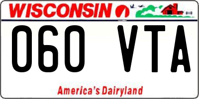 WI license plate 060VTA