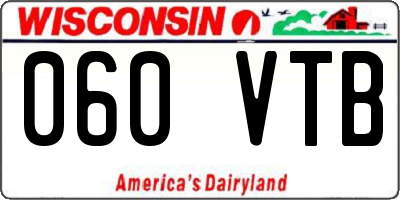 WI license plate 060VTB