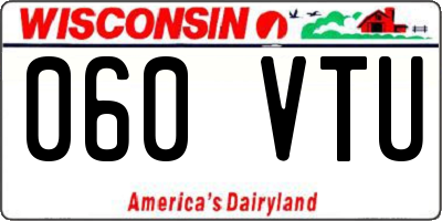 WI license plate 060VTU
