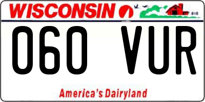 WI license plate 060VUR