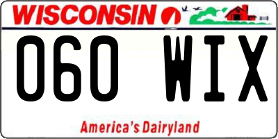 WI license plate 060WIX