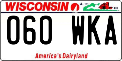 WI license plate 060WKA