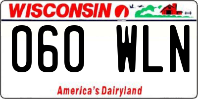 WI license plate 060WLN