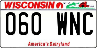 WI license plate 060WNC