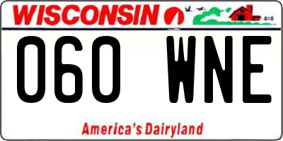 WI license plate 060WNE