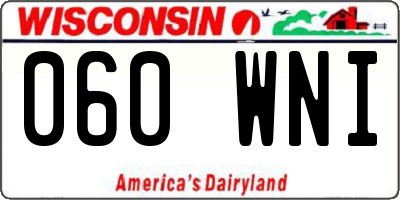 WI license plate 060WNI