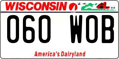WI license plate 060WOB